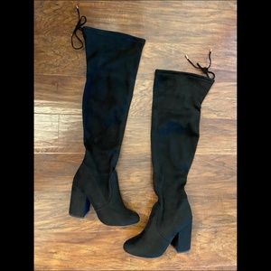 Steven Madden Over the Knee Black Boots